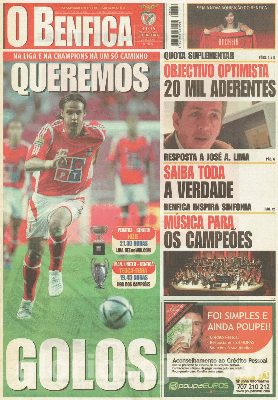 jornal o benfica 3204 2005-09-23